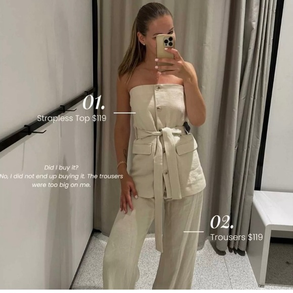 Zara strapless linen blend top size M Bloggers fav - Picture 3 of 5